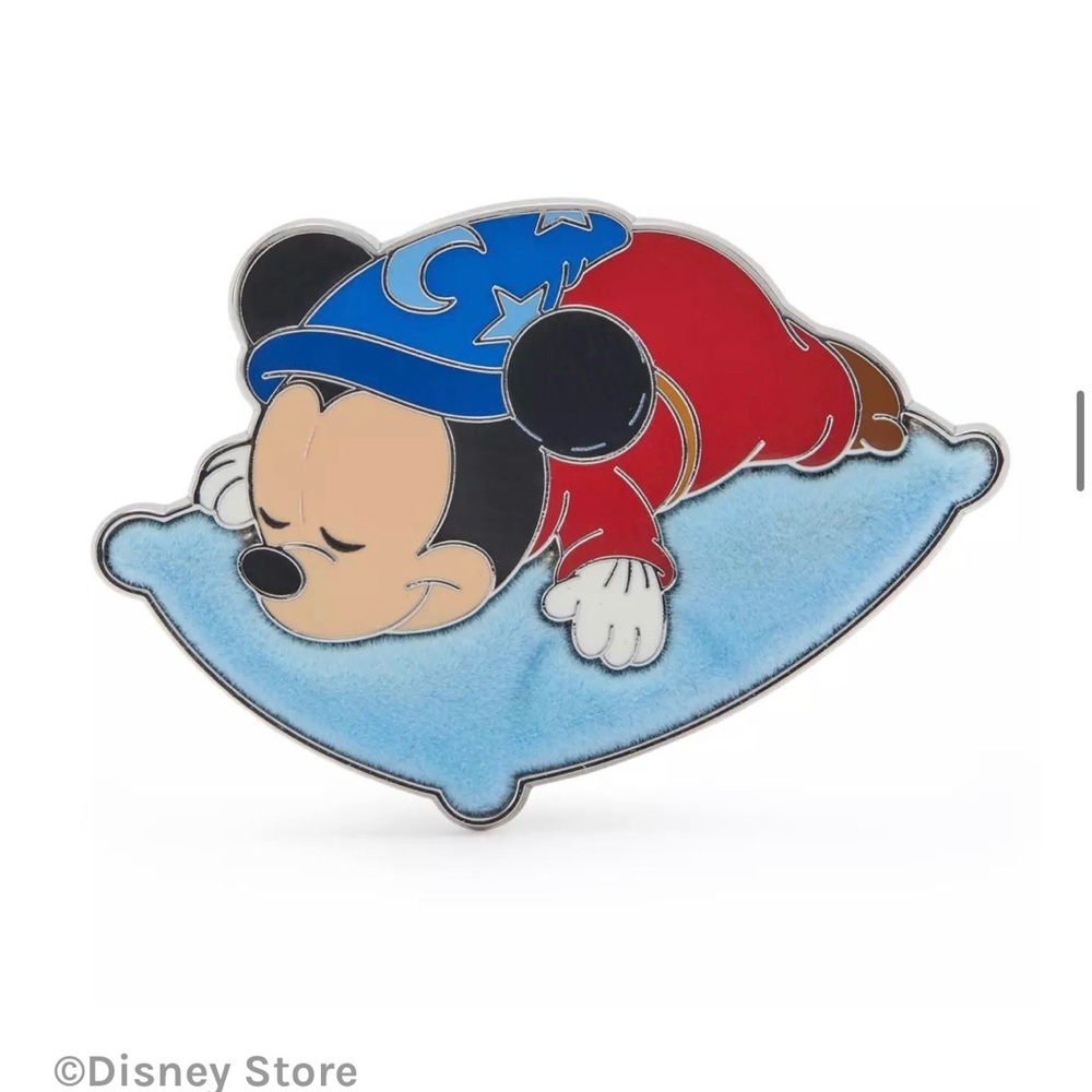 Disney Pins Fantasia Baby Mickey Mouse Sleeping on Blue Pillow Enamel Pin